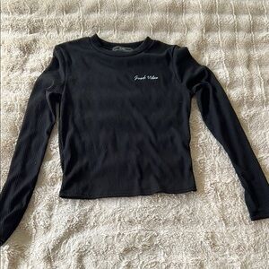 Vibe Sportswear Black Ribbed Top